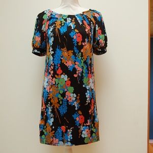 Tibi Short Sleeve Silk Short Dress